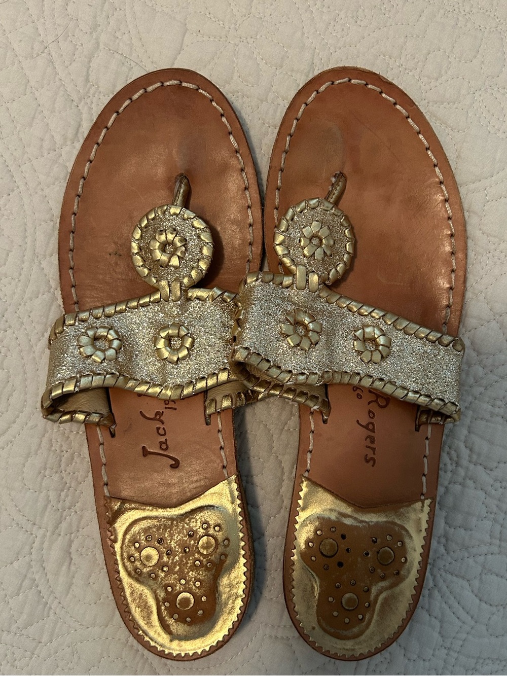 Jack Rodger’s sandals gold